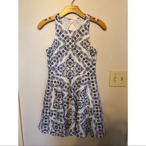 Blue patterned dress